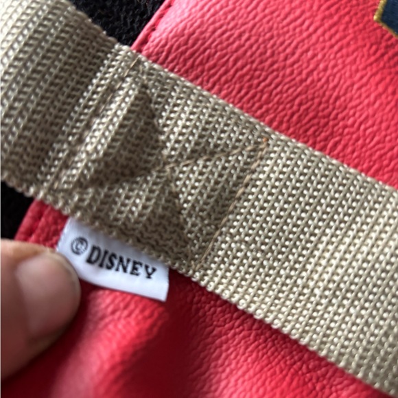Rare Vintage Red Leather Walt Disney World Mickey Mouse Duffle Bag - Picture 5 of 7
